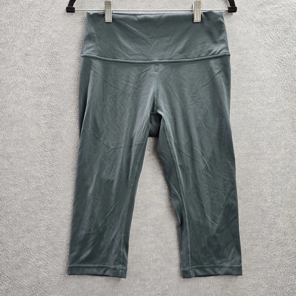 Lululemon Women Activewear Pants 8 Blue Wunder Under HR Capri‎ Yoga Legging